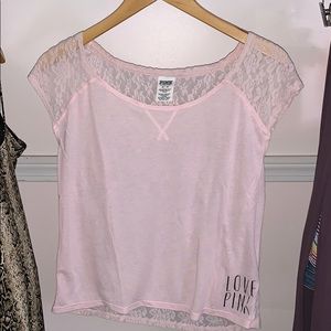 PINK lacey light pink t-shirt